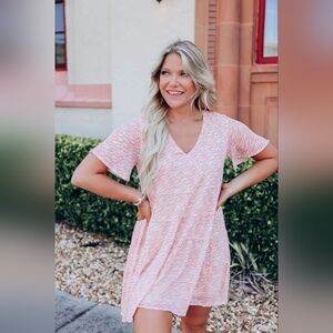 Swagger Oversized Tiered Zebra Print Babydoll Dress Dusty Pink Size Medium